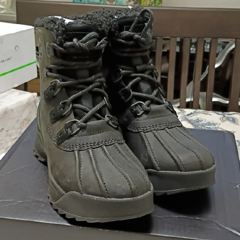 New Sorel Scout 87 Black Insulated Winter Lace-Up Waterproof HIking Boots 10